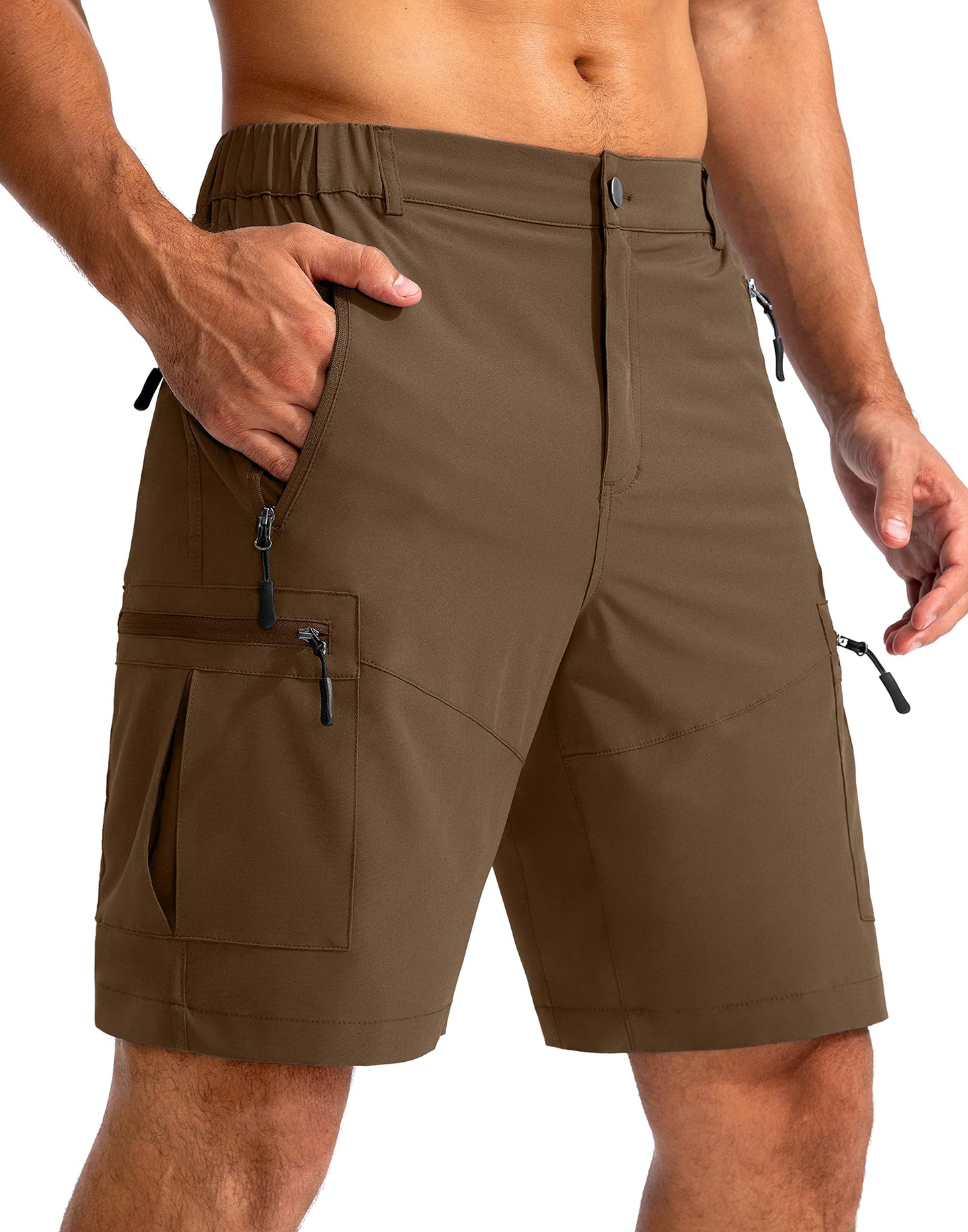 Men's Hiking Cargo Shorts 9"/7"/11" Lightweight Outdoor Shorts for Men Trip Golf Camping Casual with 5 Zipper Pockets