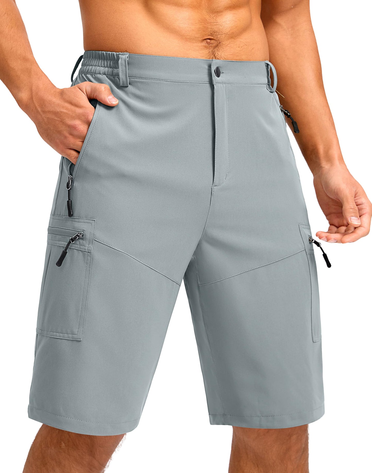 Men's Hiking Cargo Shorts 9"/7"/11" Lightweight Outdoor Shorts for Men Trip Golf Camping Casual with 5 Zipper Pockets