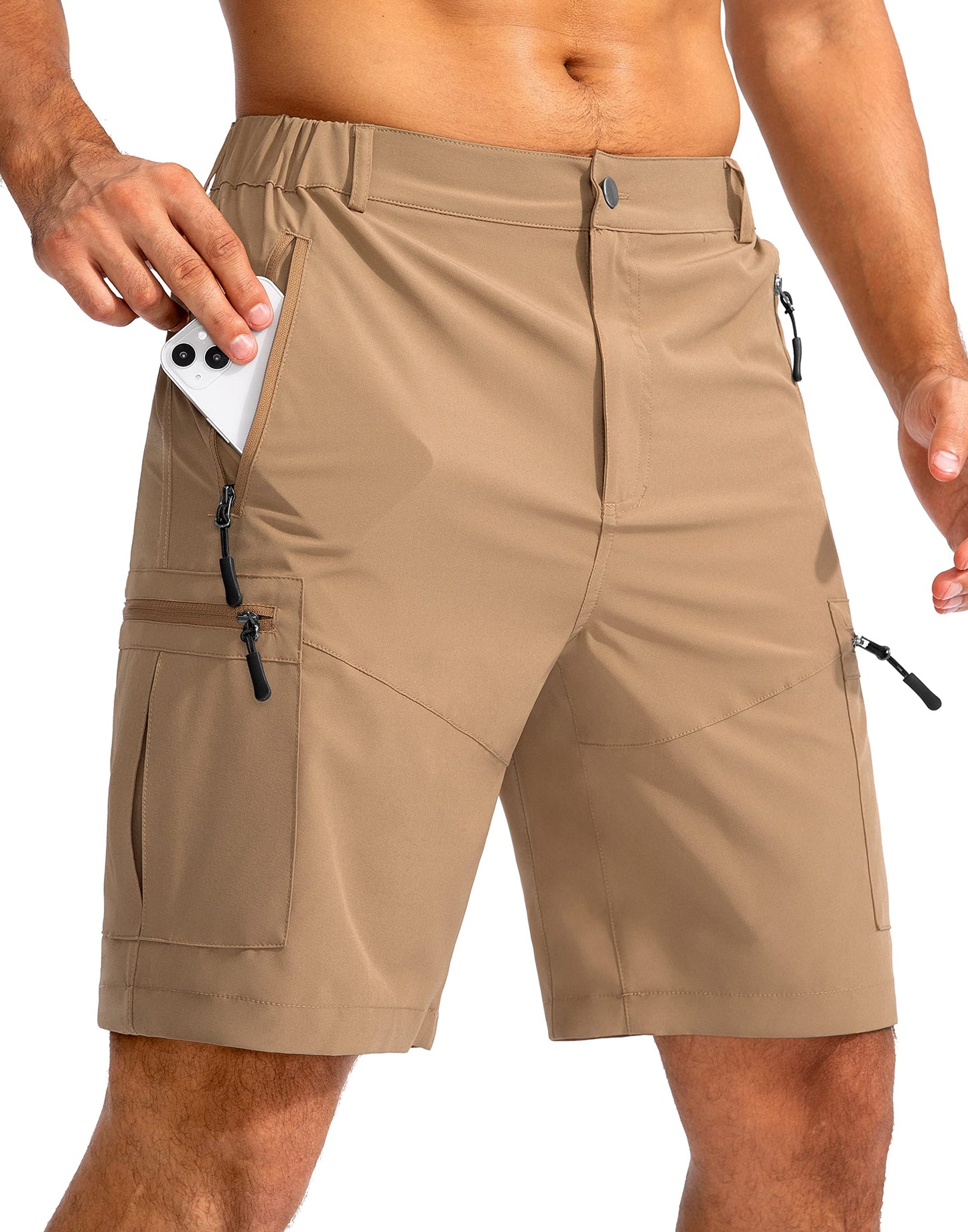 Men's Hiking Cargo Shorts 9"/7"/11" Lightweight Outdoor Shorts for Men Trip Golf Camping Casual with 5 Zipper Pockets