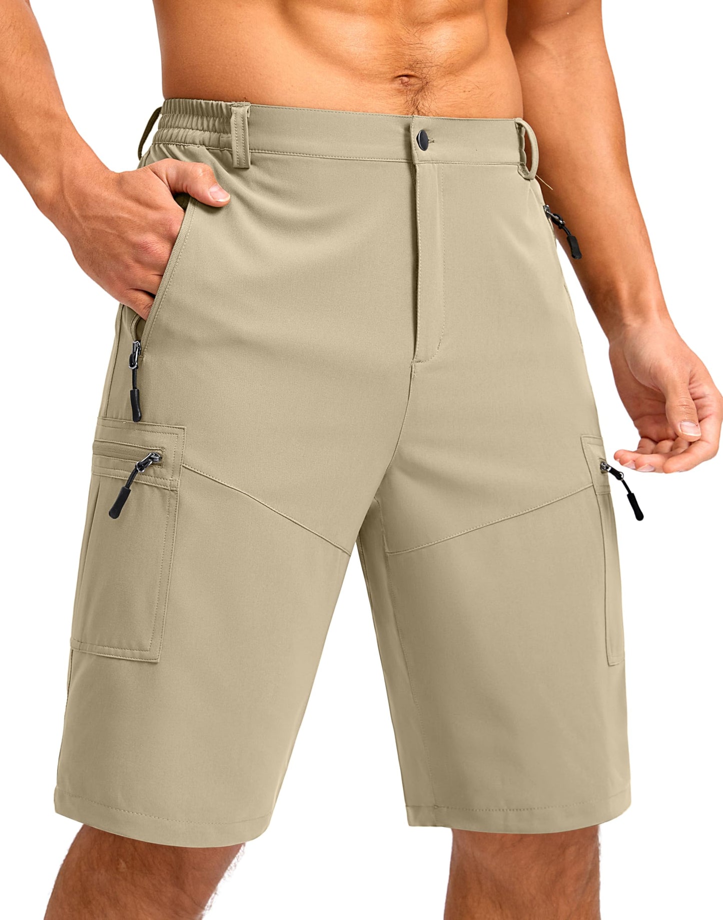Men's Hiking Cargo Shorts 9"/7"/11" Lightweight Outdoor Shorts for Men Trip Golf Camping Casual with 5 Zipper Pockets