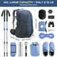 40L Waterproof Hiking Camping Backpack with Rain Cover, Lightweight Travel Daypack, Blue