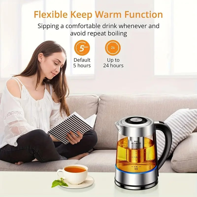 electric kettle 1 8l electric glass kettle 12 temperature - Temu